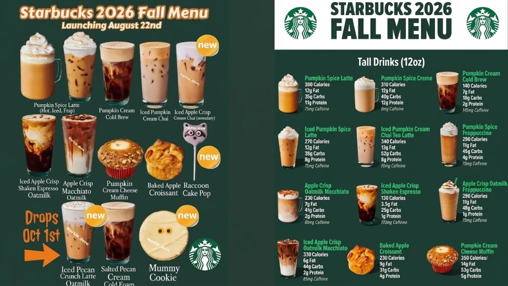 starbucks fall menu 